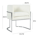 TOV Giselle Cream Velvet Dining Chair Silver Leg