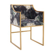 TOV Atara Floral Velvet Gold Chair