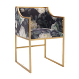TOV Atara Floral Velvet Gold Chair