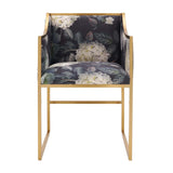 TOV Atara Floral Velvet Gold Chair