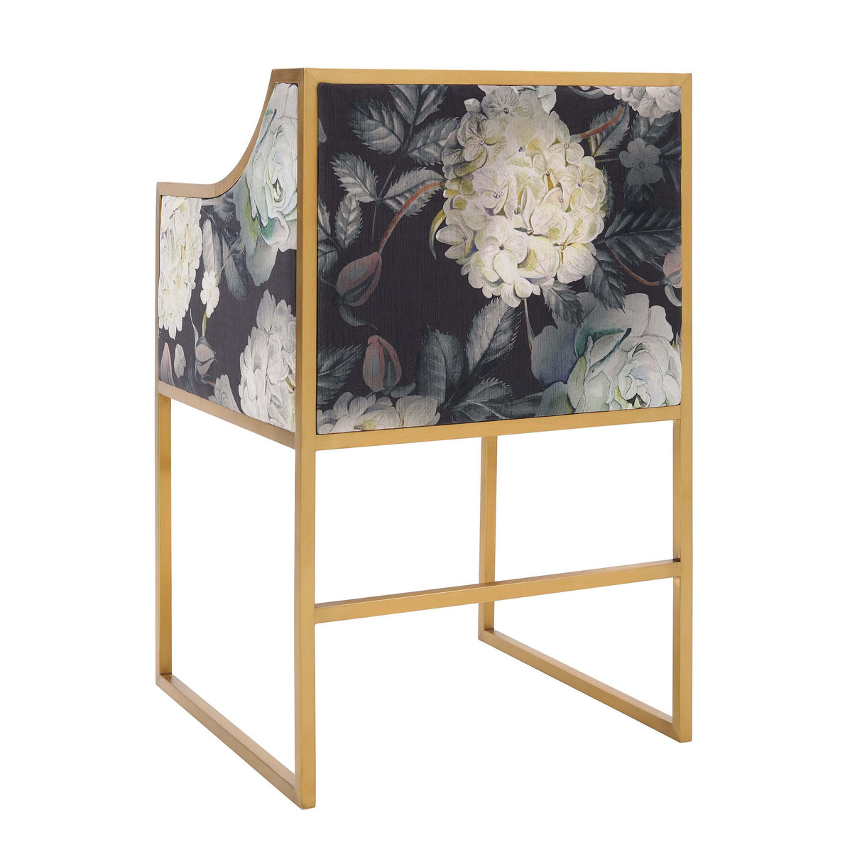 TOV Atara Floral Velvet Gold Chair
