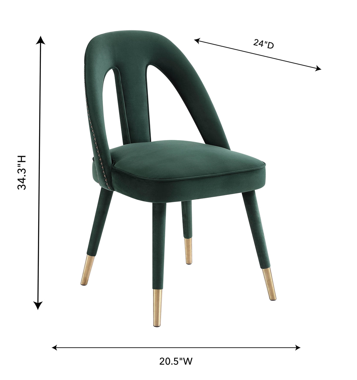 TOV Petra Forest Green Velvet Side Chair