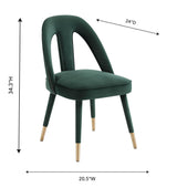 TOV Petra Forest Green Velvet Side Chair