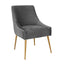 TOV Beatrix Pleated Grey Velvet Side Chair