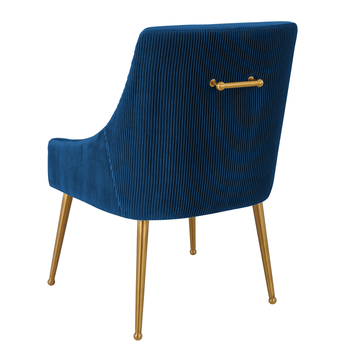 TOV Beatrix Pleated Navy Velvet Side Chair