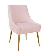 TOV Beatrix Pleated Blush Velvet Side Chair