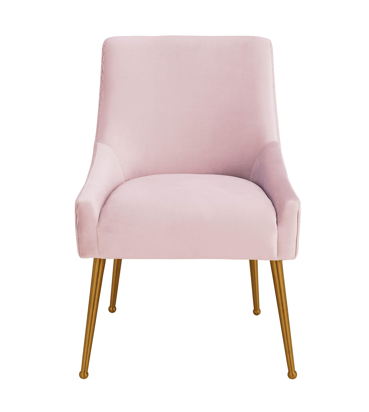 TOV Beatrix Pleated Blush Velvet Side Chair