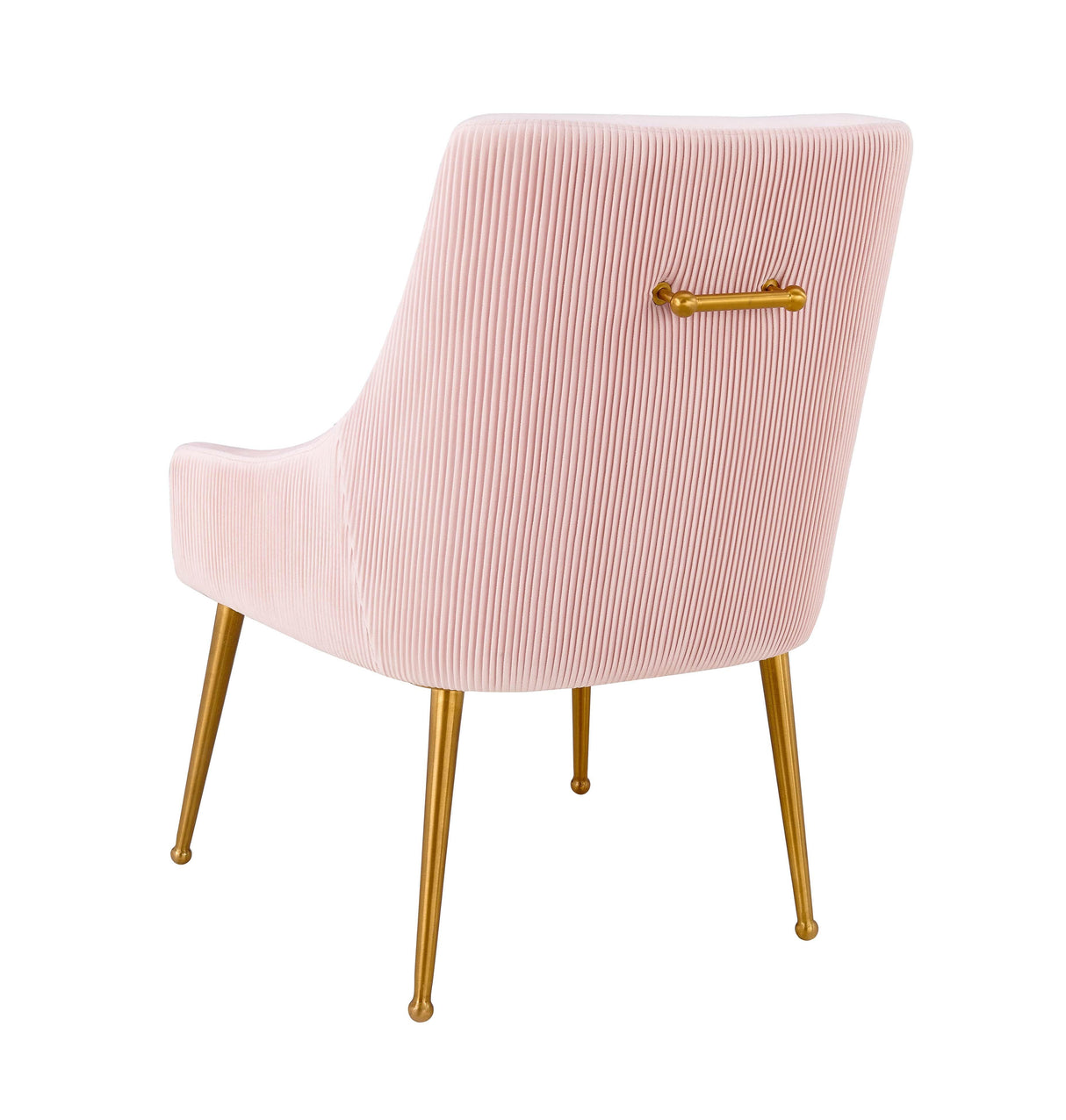 TOV Beatrix Pleated Blush Velvet Side Chair
