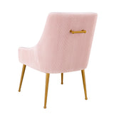 TOV Beatrix Pleated Blush Velvet Side Chair