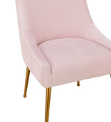 TOV Beatrix Pleated Blush Velvet Side Chair