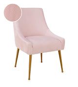 TOV Beatrix Pleated Blush Velvet Side Chair