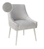 TOV Beatrix Pleated Light Grey Velvet Side Chair - Silver Legs