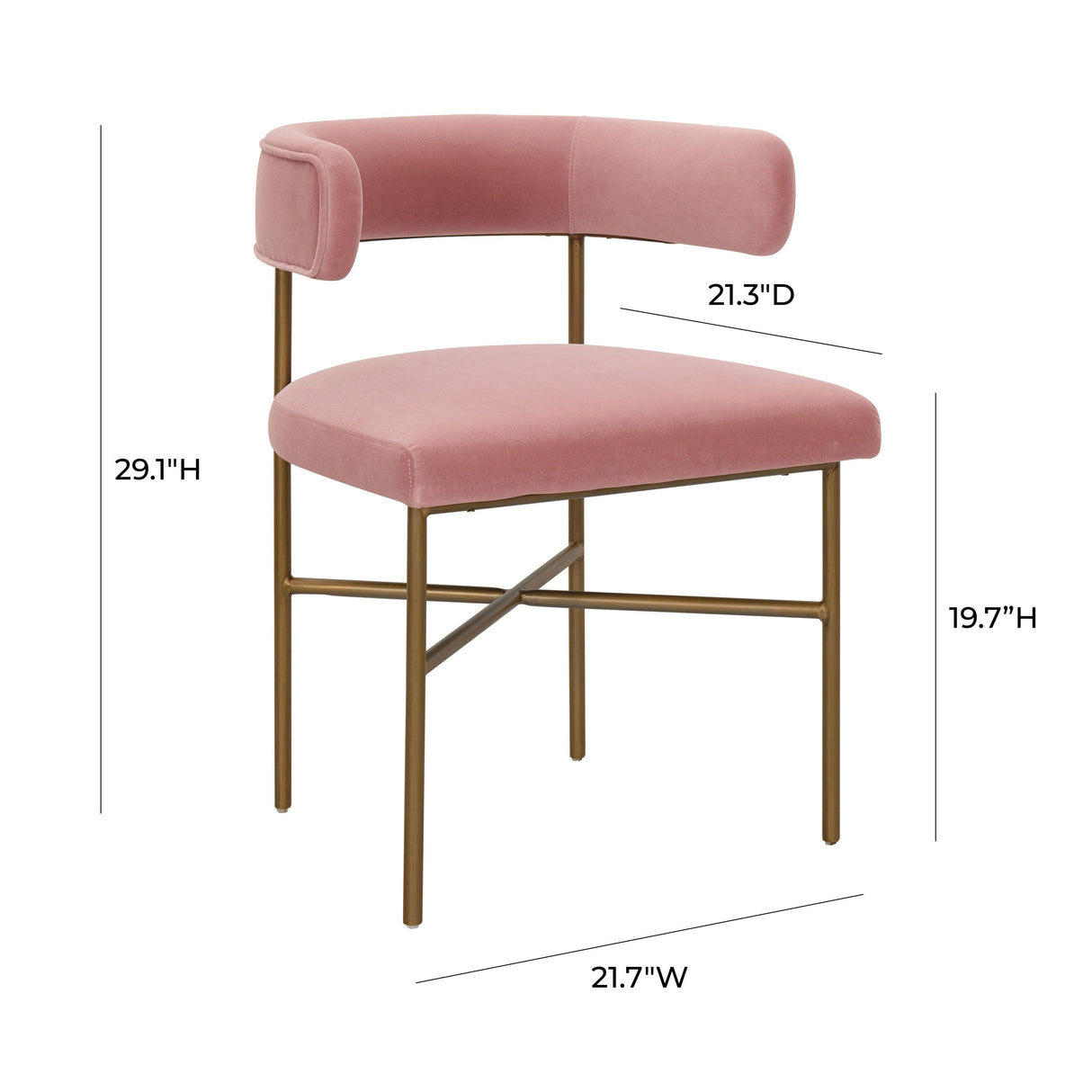 TOV Kim Velvet Chair in Blush