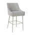 TOV Beatrix Pleated Light Grey Velvet Bar Stool