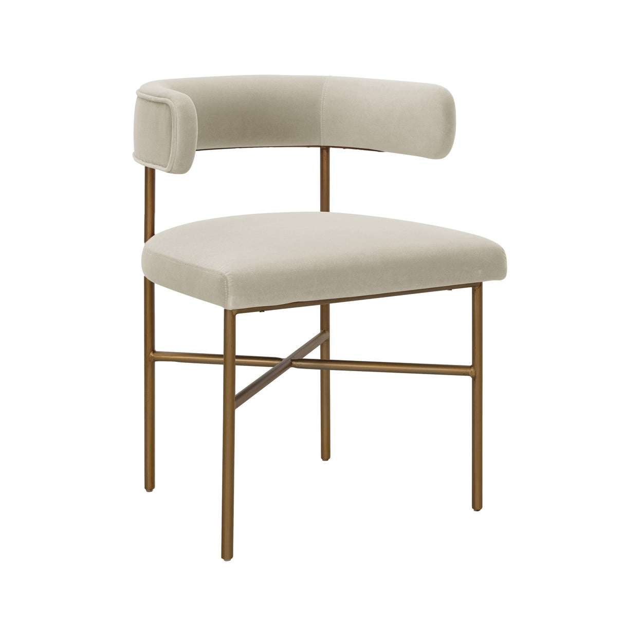 TOV Kim Velvet Chair in Cream