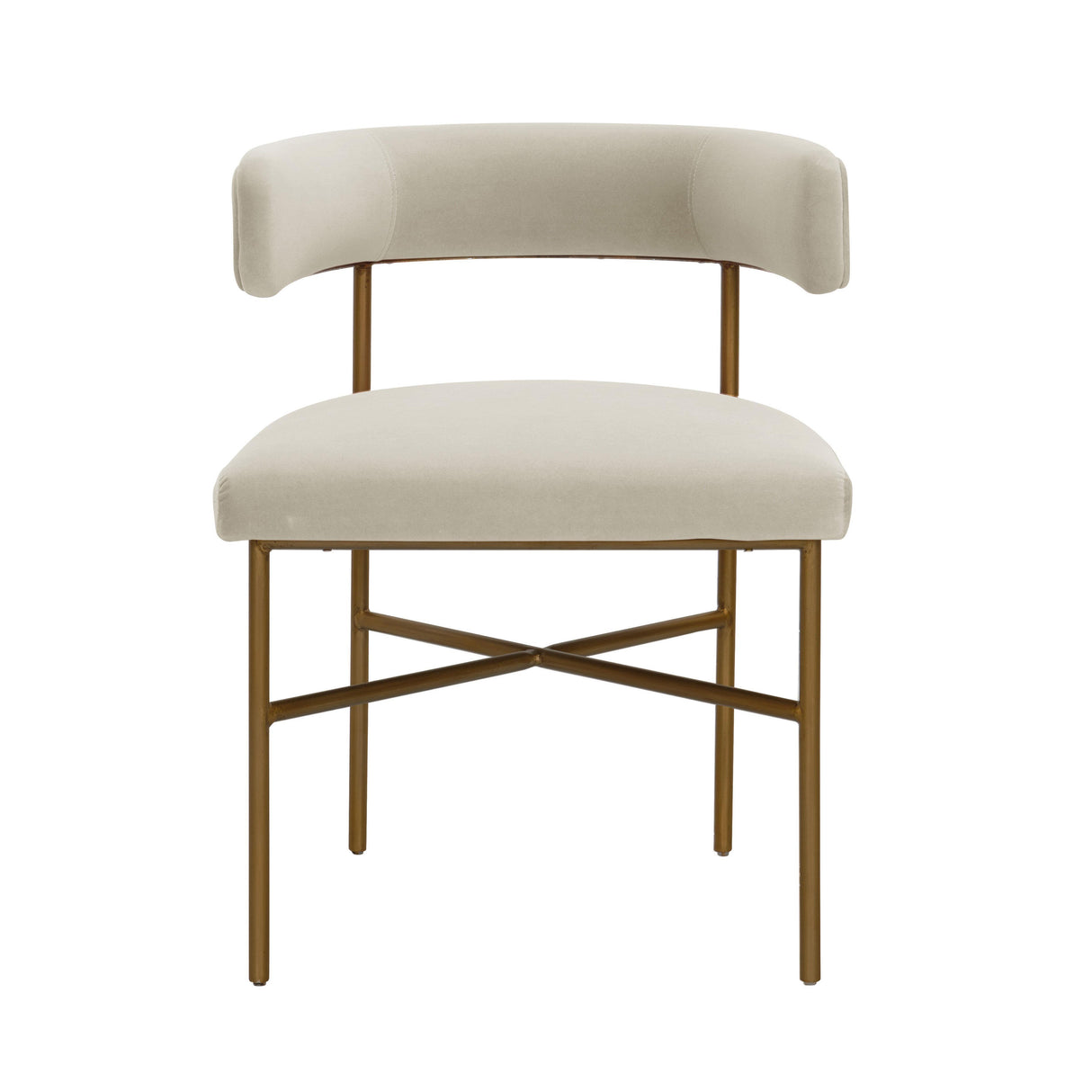 TOV Kim Velvet Chair in Cream