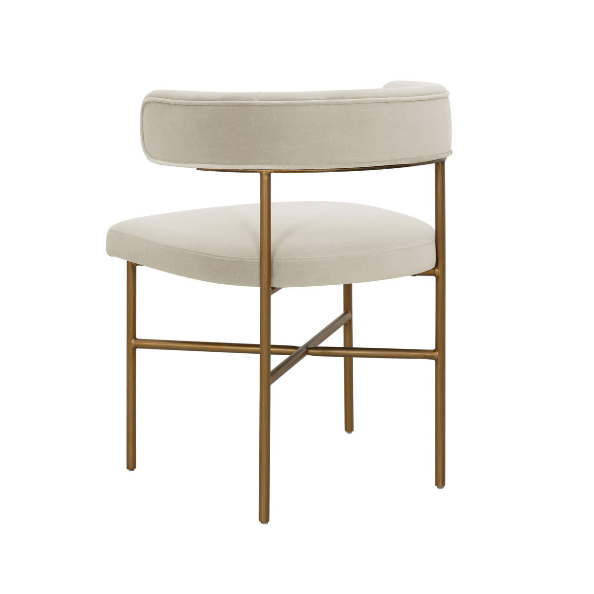 TOV Kim Velvet Chair in Cream