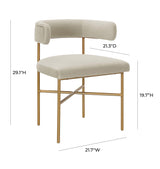 TOV Kim Velvet Chair in Cream