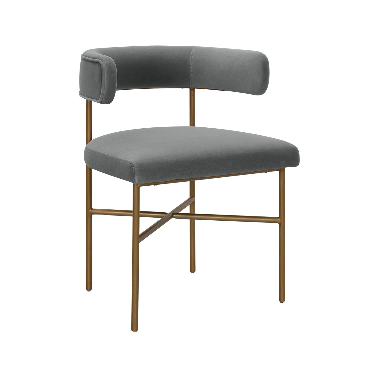 TOV Kim Velvet Chair in Grey