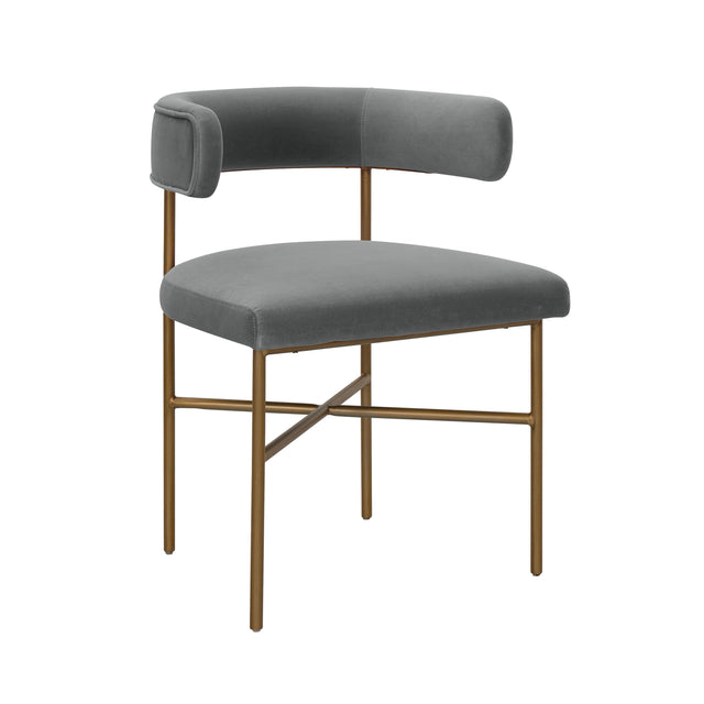 TOV Kim Velvet Chair in Grey