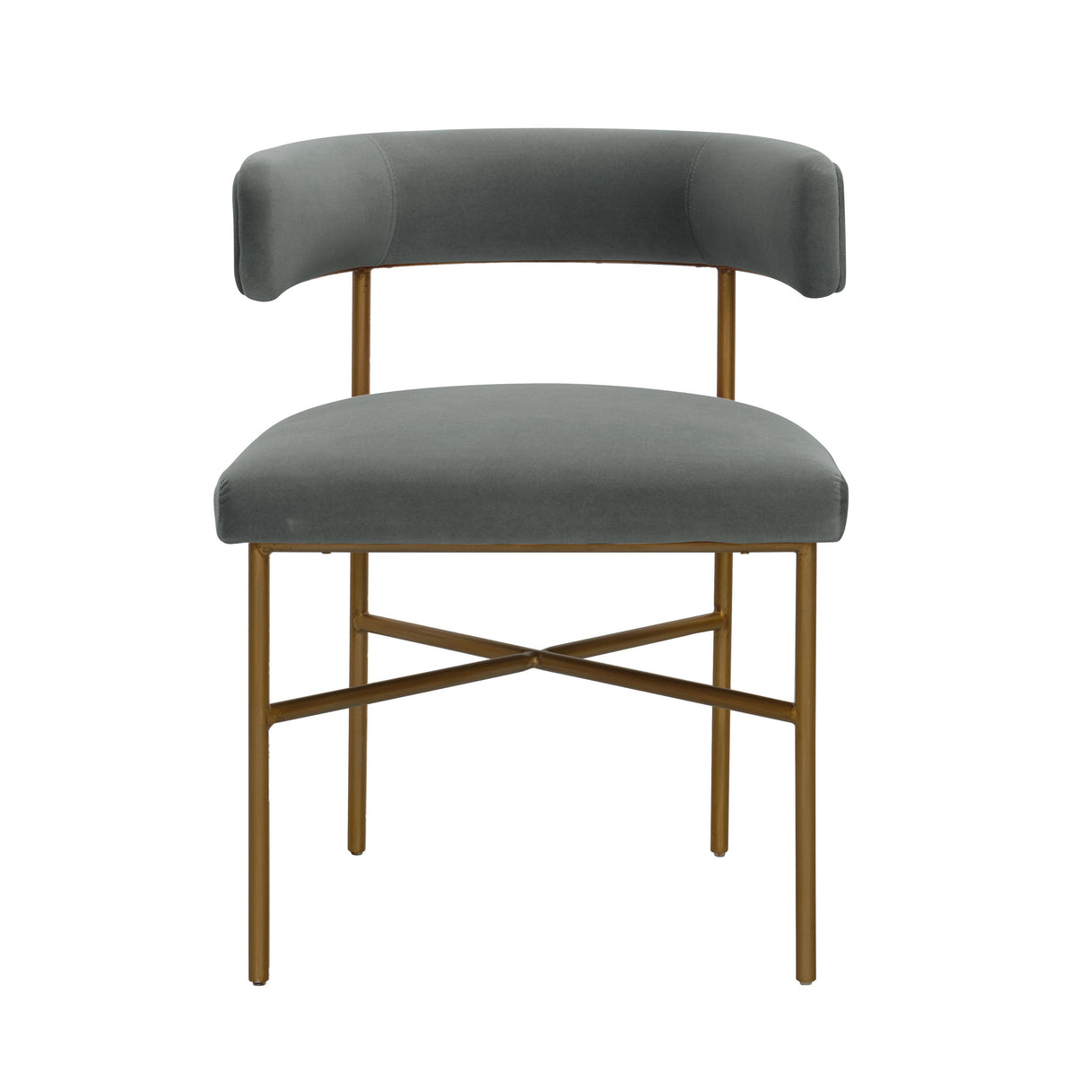 TOV Kim Velvet Chair in Grey