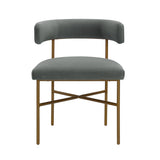 TOV Kim Velvet Chair in Grey