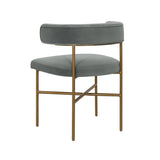 TOV Kim Velvet Chair in Grey