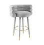 TOV Betty Grey Velvet Barstool