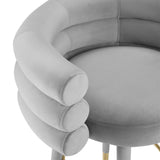 TOV Betty Grey Velvet Barstool