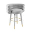TOV Betty Grey Velvet Counter Stool