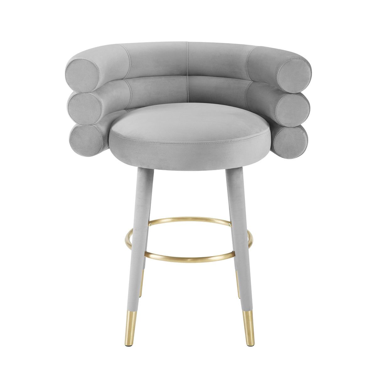 TOV Betty Grey Velvet Counter Stool