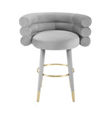 TOV Betty Grey Velvet Counter Stool
