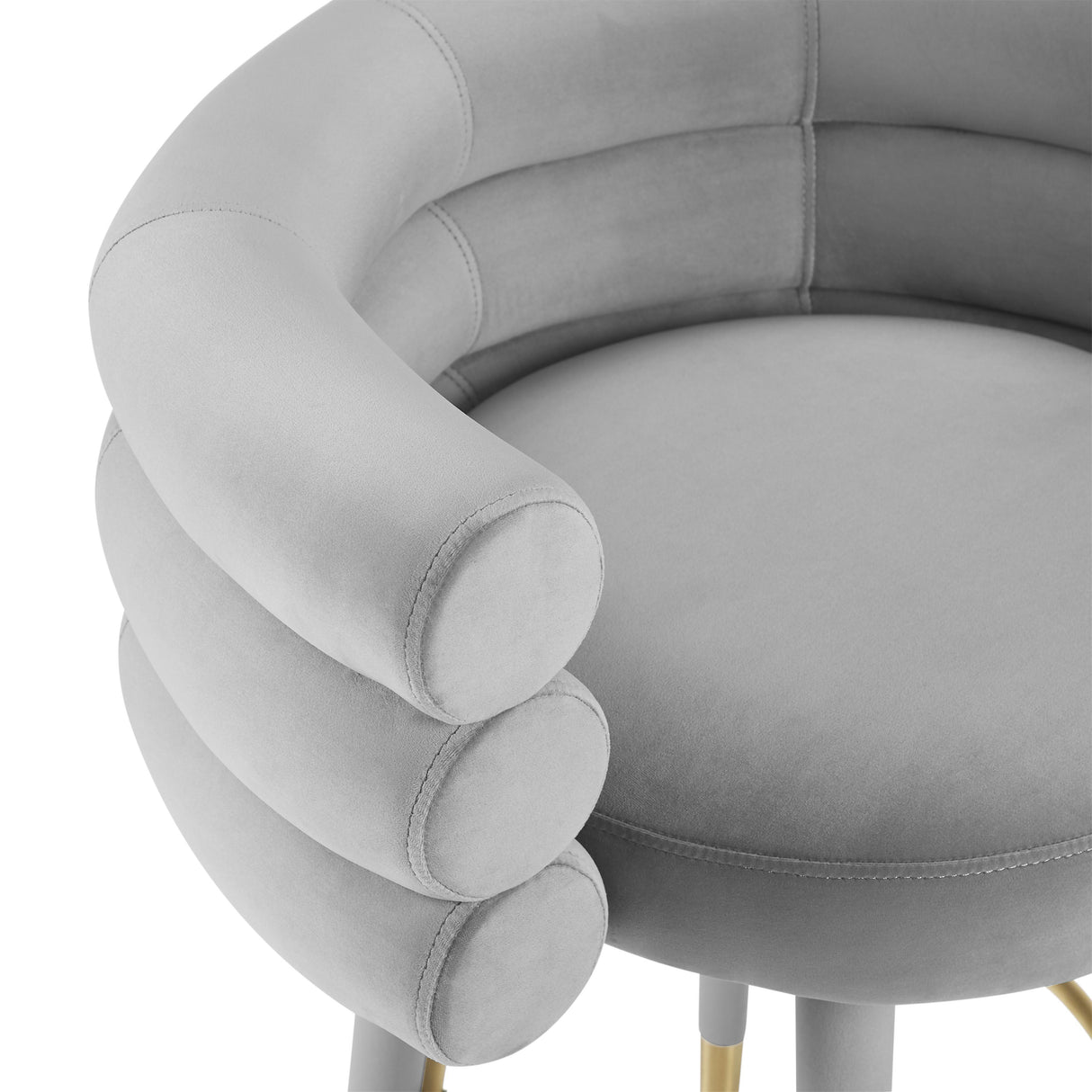 TOV Betty Grey Velvet Counter Stool