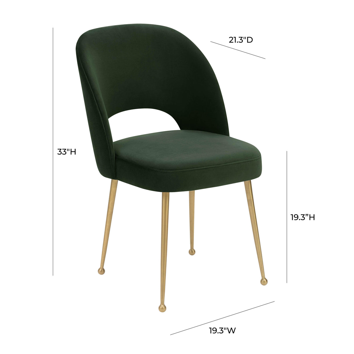 TOV Swell Forest Green Velvet Chair