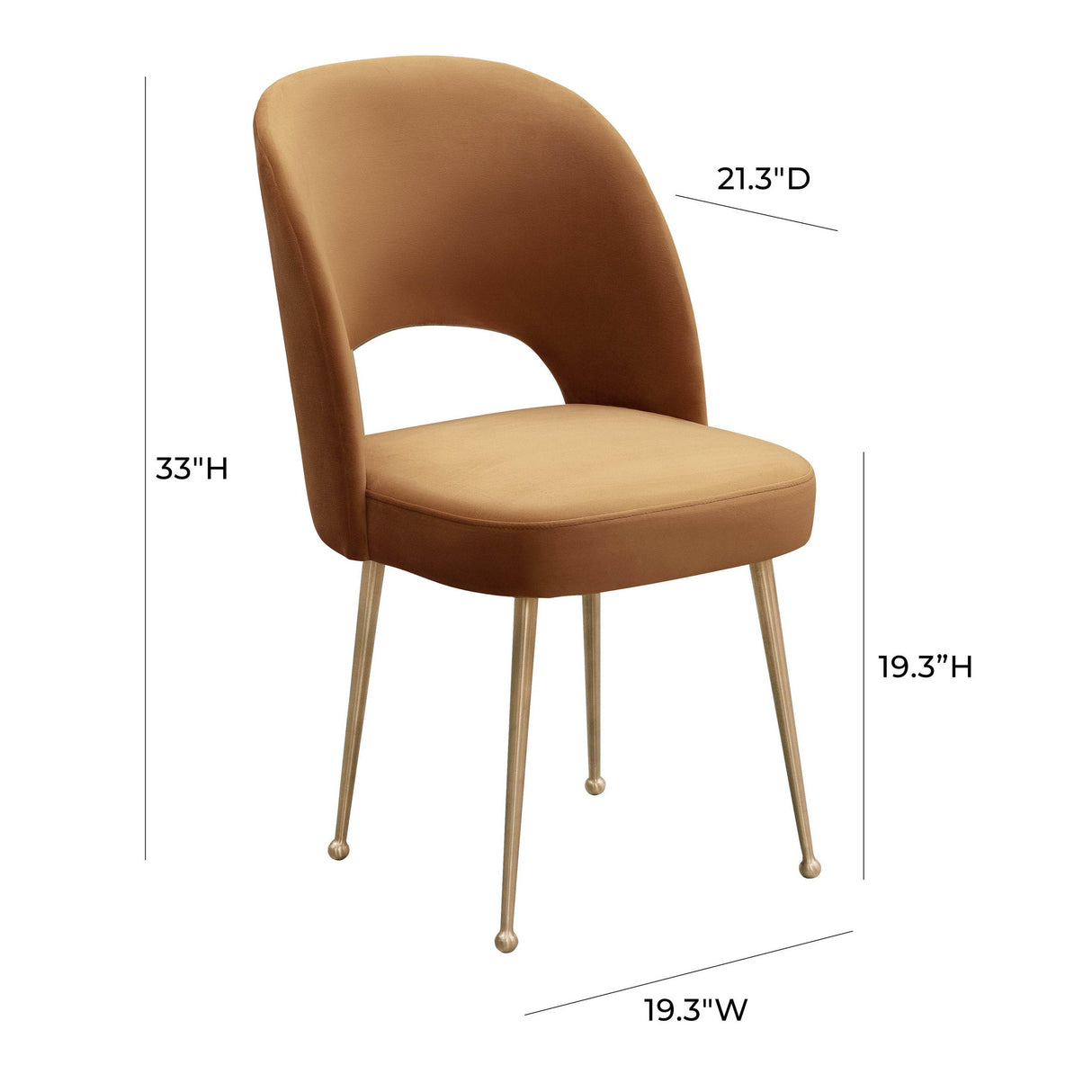 TOV Swell Cognac Velvet Chair