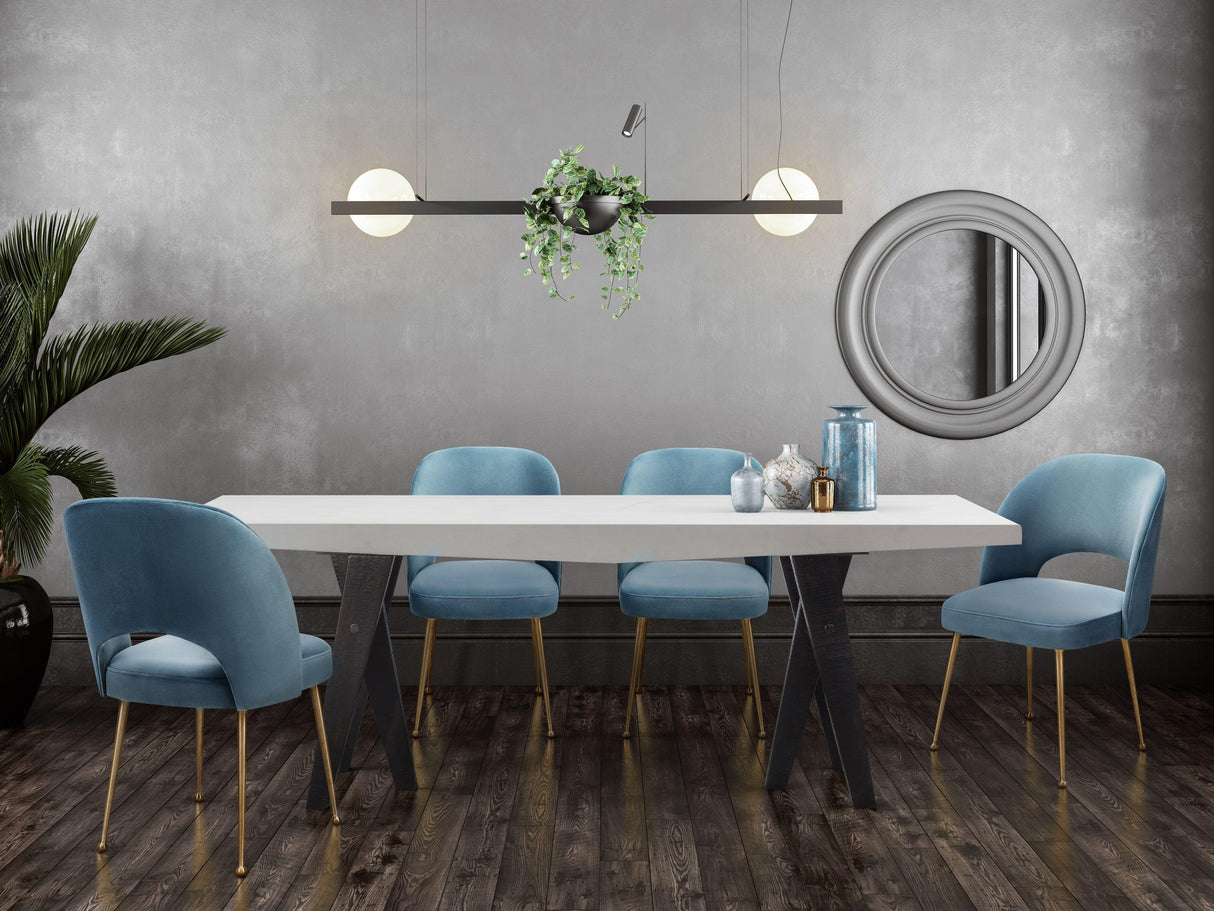 TOV Swell Sea Blue Velvet Chair