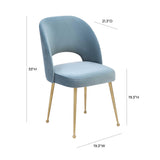 TOV Swell Sea Blue Velvet Chair