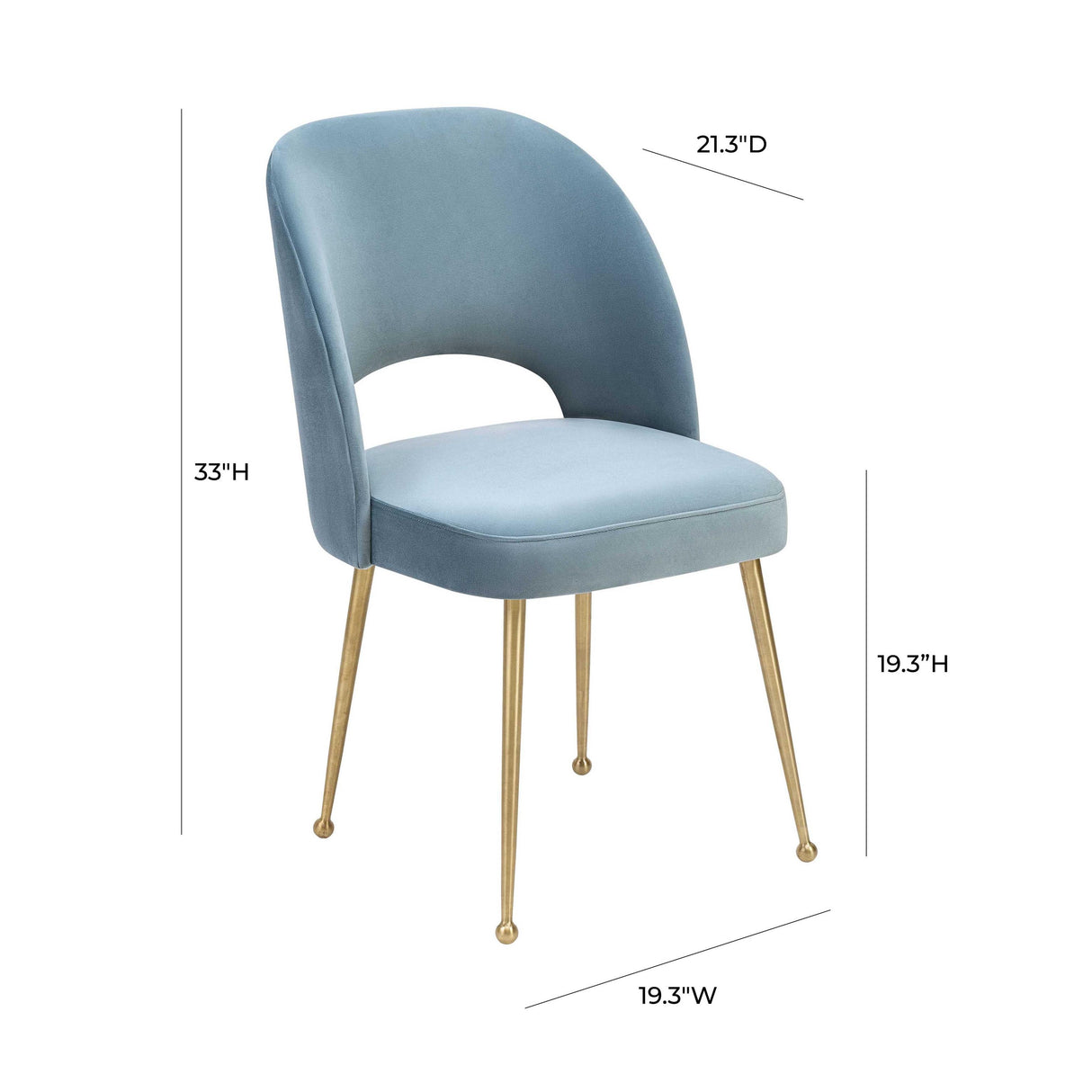 TOV Swell Sea Blue Velvet Chair