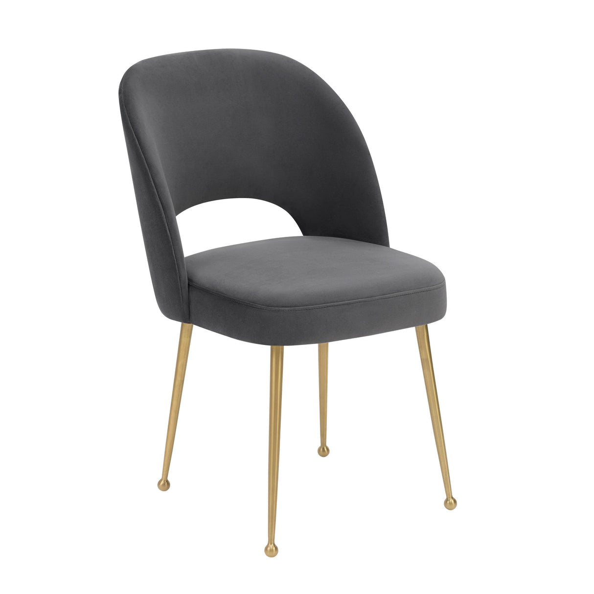TOV Swell Dark Grey Velvet Chair