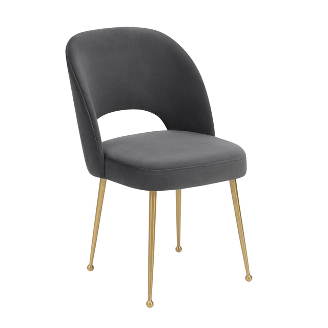 TOV Swell Dark Grey Velvet Chair