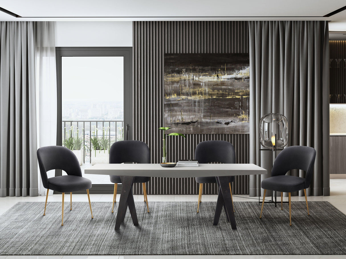 TOV Swell Dark Grey Velvet Chair