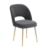 TOV Swell Dark Grey Velvet Chair