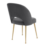 TOV Swell Dark Grey Velvet Chair
