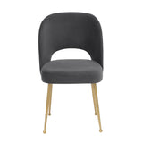 TOV Swell Dark Grey Velvet Chair