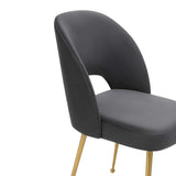 TOV Swell Dark Grey Velvet Chair