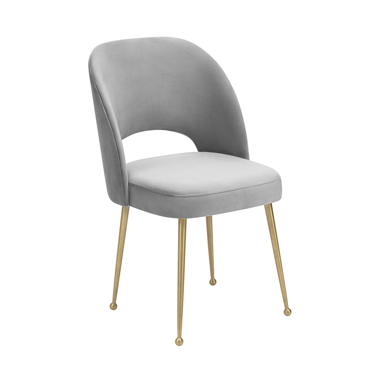 TOV Swell Light Grey Velvet Chair