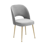 TOV Swell Light Grey Velvet Chair