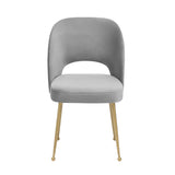 TOV Swell Light Grey Velvet Chair