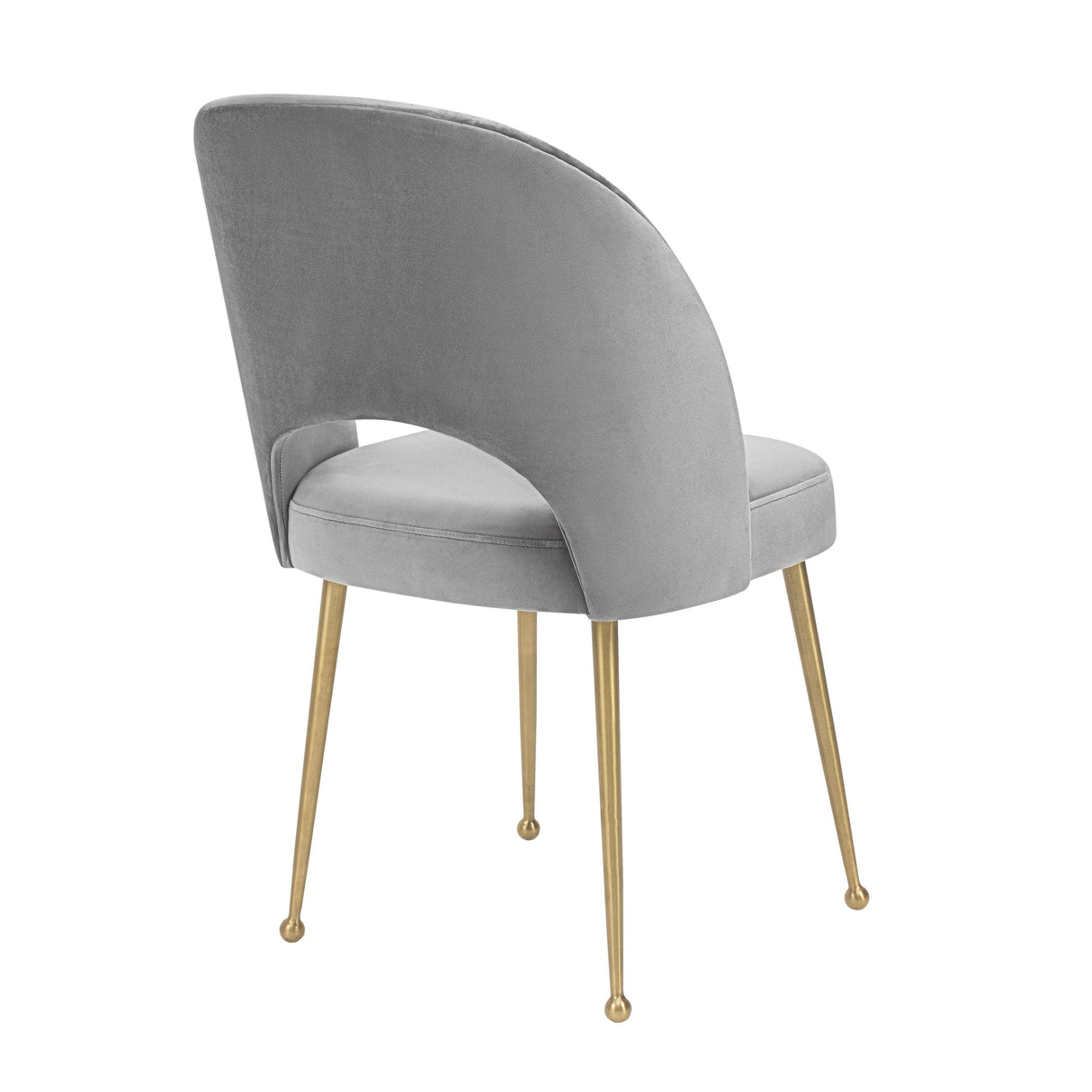 TOV Swell Light Grey Velvet Chair