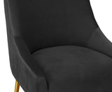 TOV Beatrix Pleated Black Velvet Bar Stool